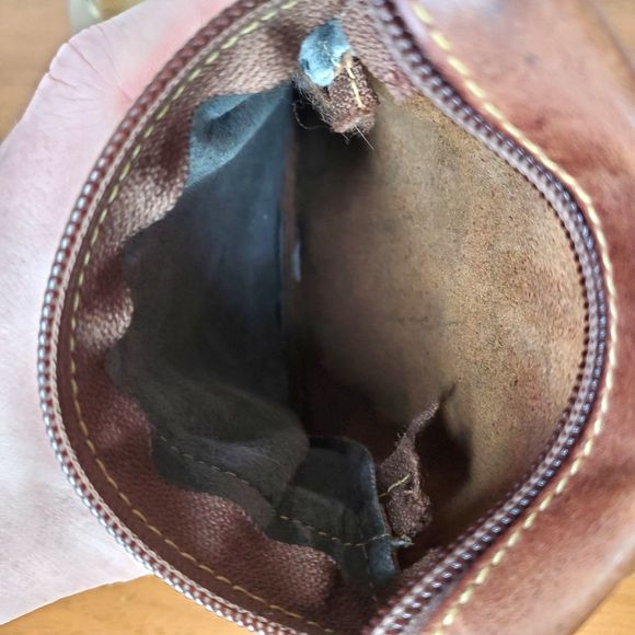 Roots Small Brown Leather Shoulder Purse Casual Wallet Canada Distressed Bag - Picture 5 of 8